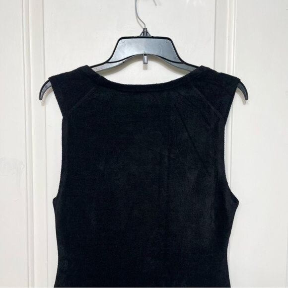 New Theory Micro Velvet Sleeveless Mini Dress in Black Size L - Picture 9 of 13